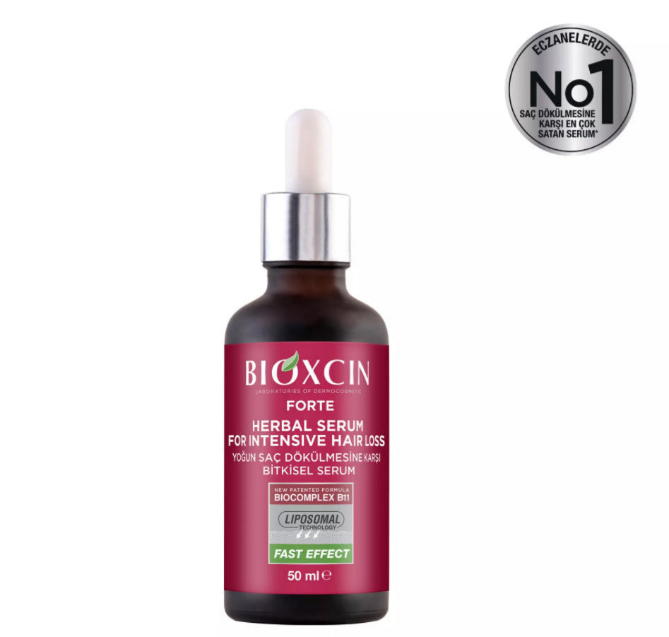 Bioxcin Forte Sérum Antichute (3×50 ml) « Made in Turkey » – Nº1 en Turquie – Chute de Cheveux Sévère, Repousse & Densité – BioComplex B11 – Traitement Intensif 3 Mois